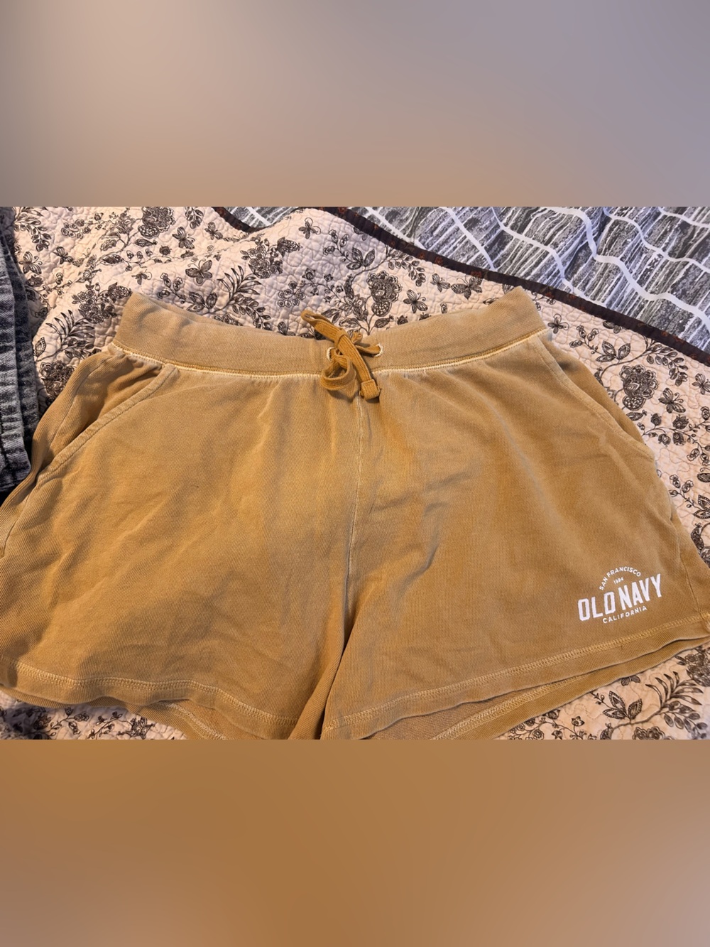 Old Navy Mustard Yellow Terry Drawstring Athletic Shorts